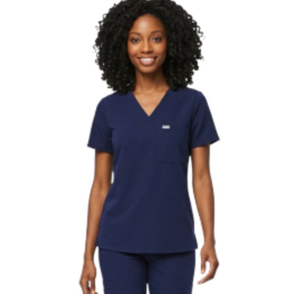 Figs Tops - Figs Medium Catarina Medical Scrub Top in Navy